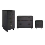 Set camera da letto Manhattan Comfort 3 pezzi Granville Comò stretto con cassettiera e comodino