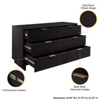 Set camera da letto Manhattan Comfort 3 pezzi Granville con cassettiera doppia e comodino