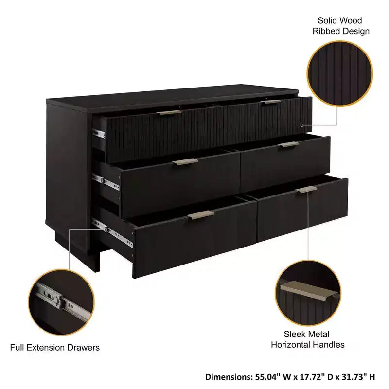 Set camera da letto Manhattan Comfort 3 pezzi Granville con cassettiera doppia e comodino