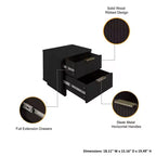 Set camera da letto Manhattan Comfort 3 pezzi Granville con cassettiera doppia e comodino