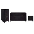 Set camera da letto Manhattan Comfort 3 pezzi Granville con cassettiera doppia e comodino