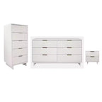 Set camera da letto Manhattan Comfort 3 pezzi Granville con cassettiera doppia e comodino