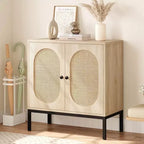 Mobile credenza, Mobile contenitore in rattan con ante e ripiani