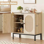 Mobile credenza, Mobile contenitore in rattan con ante e ripiani