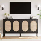 Mobile credenza, Mobile contenitore in rattan con ante e ripiani