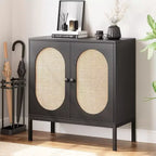 Mobile credenza, Mobile contenitore in rattan con ante e ripiani