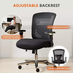 JIONJOY Sedia ergonomica da ufficio con schienale in rete ampia | Nera