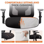 JIONJOY Sedia ergonomica da ufficio con schienale in rete ampia | Nera