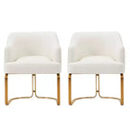 Manhattan Comfort Set di 2 Sedie da Pranzo Raya Moderne Imbottite in Similpelle con Braccioli