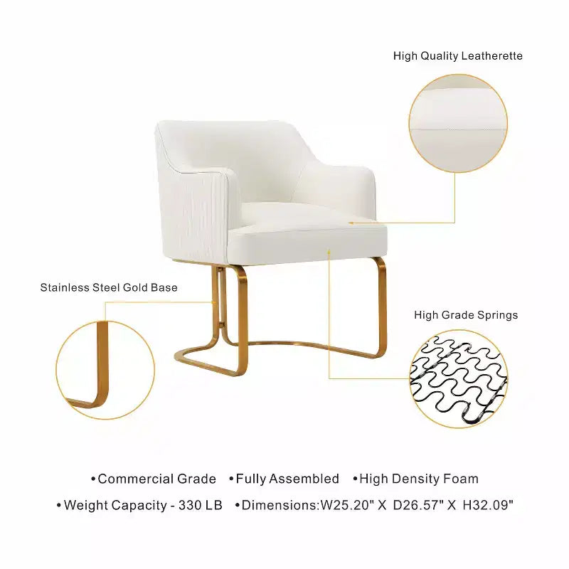 Manhattan Comfort Set di 2 Sedie da Pranzo Raya Moderne Imbottite in Similpelle con Braccioli