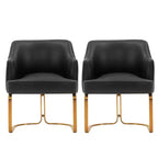 Manhattan Comfort Set di 2 Sedie da Pranzo Raya Moderne Imbottite in Similpelle con Braccioli