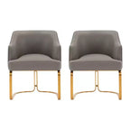 Manhattan Comfort Set di 2 Sedie da Pranzo Raya Moderne Imbottite in Similpelle con Braccioli