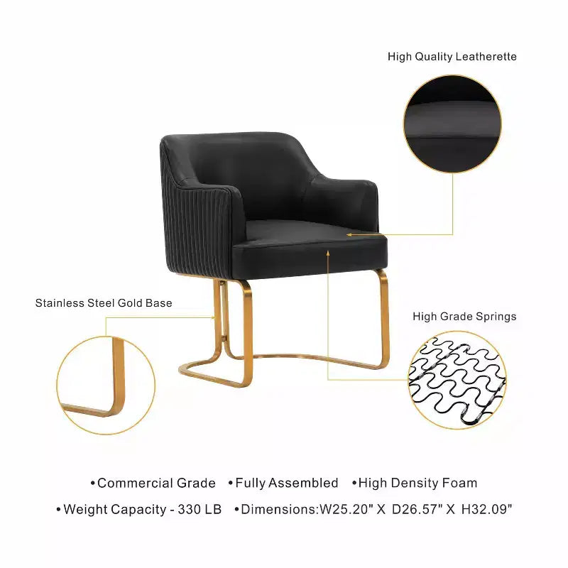 Manhattan Comfort Set di 2 Sedie da Pranzo Raya Moderne Imbottite in Similpelle con Braccioli