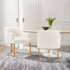 Manhattan Comfort Set di 2 Sedie da Pranzo Raya Moderne Imbottite in Similpelle con Braccioli
