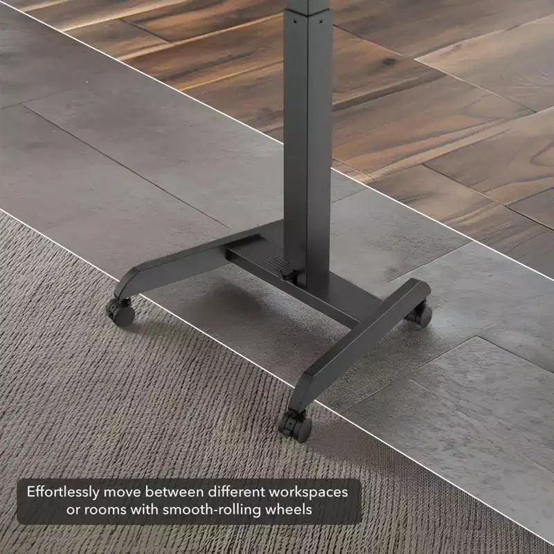 Mount-It! Scrivania Portatile Regolabile in Altezza con Ruote | 23.6 x 20.5 | Postazione di Lavoro Mobile Sit Stand con Sollevamento a Molla Pneumatica | Nero
