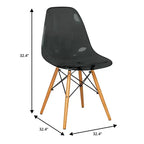LeisureMod Cresco (Set di 4) Sedie da Pranzo in Acrilico Moderne di Metà Secolo con Gambe Eiffel in Legno - Sedie per Cucina e Sala da Pranzo