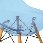 LeisureMod Cresco (Set di 4) Sedie da Pranzo in Acrilico Moderne di Metà Secolo con Gambe Eiffel in Legno - Sedie per Cucina e Sala da Pranzo