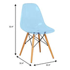 LeisureMod Cresco (Set di 4) Sedie da Pranzo in Acrilico Moderne di Metà Secolo con Gambe Eiffel in Legno - Sedie per Cucina e Sala da Pranzo