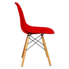 LeisureMod Cresco (Set di 4) Sedie da Pranzo in Acrilico Moderne di Metà Secolo con Gambe Eiffel in Legno - Sedie per Cucina e Sala da Pranzo