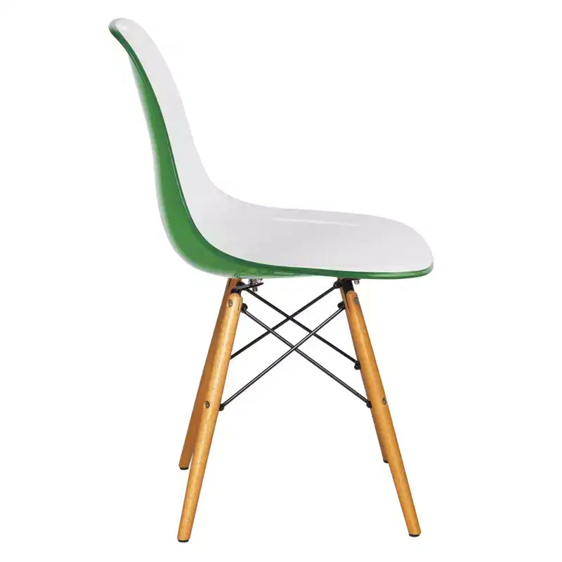 LeisureMod Cresco (Set di 4) Sedie da Pranzo in Acrilico Moderne di Metà Secolo con Gambe Eiffel in Legno - Sedie per Cucina e Sala da Pranzo