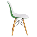 LeisureMod Cresco (Set di 4) Sedie da Pranzo in Acrilico Moderne di Metà Secolo con Gambe Eiffel in Legno - Sedie per Cucina e Sala da Pranzo