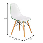 LeisureMod Cresco (Set di 4) Sedie da Pranzo in Acrilico Moderne di Metà Secolo con Gambe Eiffel in Legno - Sedie per Cucina e Sala da Pranzo