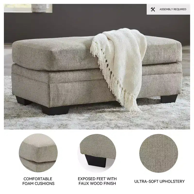 Signature Design by Ashley Stonemeade Pouf Rivestito, Tortora