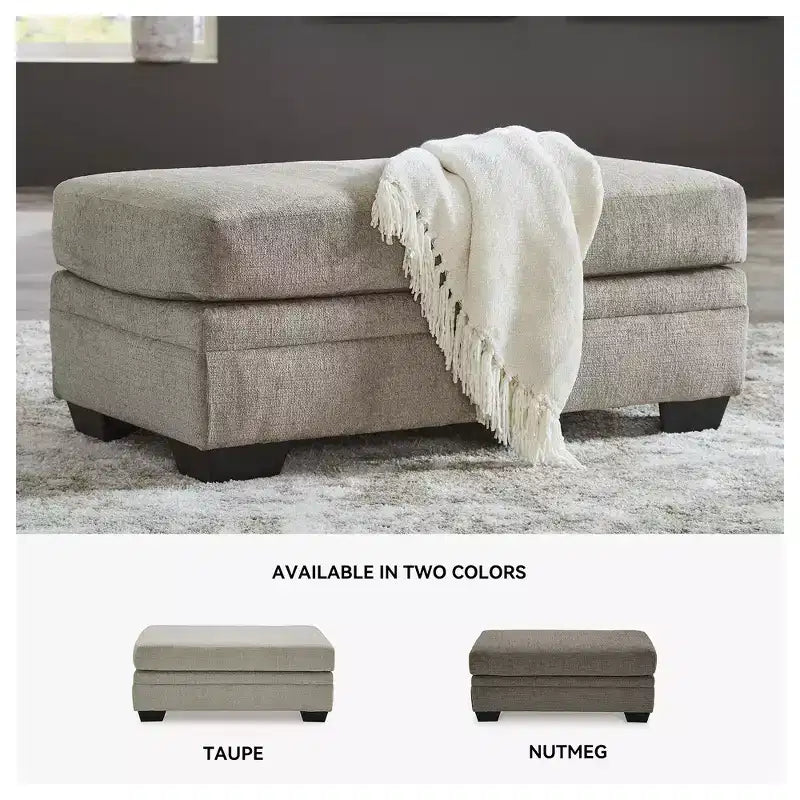 Signature Design by Ashley Stonemeade Pouf Rivestito, Tortora