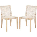Tyria Leather Dining Chair (Set of 2) - DCH1203 - White/Natural - Safavieh