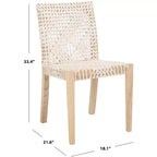 Sedia da pranzo in pelle Tyria (Set di 2) - DCH1203 - Bianco/Naturale - Safavieh