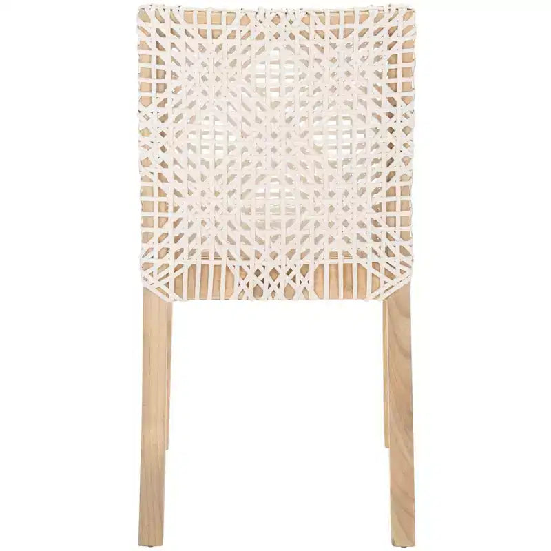 Sedia da pranzo in pelle Tyria (Set di 2) - DCH1203 - Bianco/Naturale - Safavieh