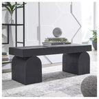 Panca d'accento Signature Design by Ashley Holgrove – Legno massiccio nero opaco con gambe decorative oversize