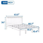 ModernLuxe - Struttura letto a piattaforma in legno matrimoniale/queen/king size con testiera 4W
