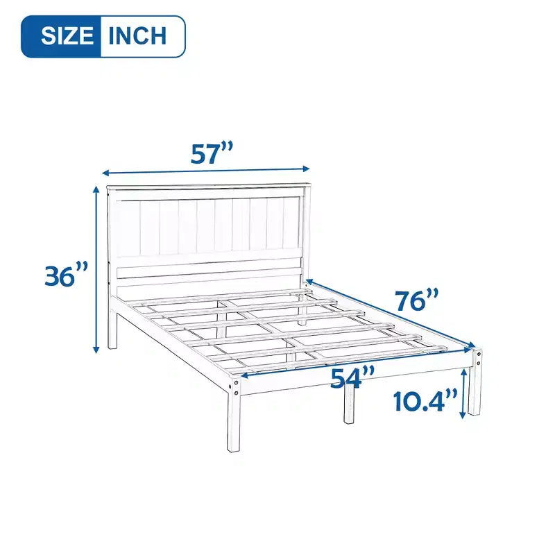 ModernLuxe - Struttura letto a piattaforma in legno matrimoniale/queen/king size con testiera 4W