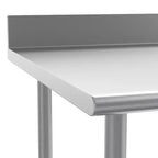 Flash Furniture Reese Tavolo da Lavoro e Preparazione da Cucina in Acciaio Inossidabile 430 di Grado Commerciale, Calibro 18, Certificato NSF con Ripiano Regolabile e Alzatina