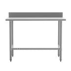 Flash Furniture Reese Tavolo da Lavoro e Preparazione da Cucina in Acciaio Inossidabile 430 di Grado Commerciale, Calibro 18, Certificato NSF con Ripiano Regolabile e Alzatina