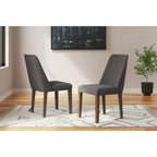Signature Design by Ashley Lyncott, sedia da pranzo contemporanea imbottita con cuscino in schiuma, set da 2, grigio scuro e marrone
