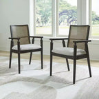 Sedia con braccioli per sala da pranzo Galliden di Signature Design by Ashley, set da 2, nera