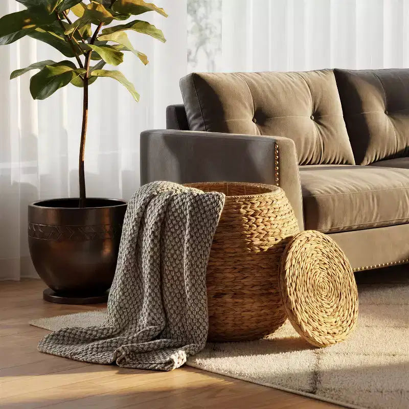 Tavolino in vimini a botte Household Essentials
