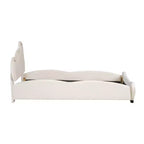 Letto a piattaforma imbottito in velluto Twin/Full/Queen Size con testiera a forma di orso e tasca portaoggetti a fondo letto 4W - ModernLuxe