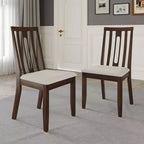 Sedia da pranzo in legno ChaletPosh con rivestimento grigio caldo (set da 2)