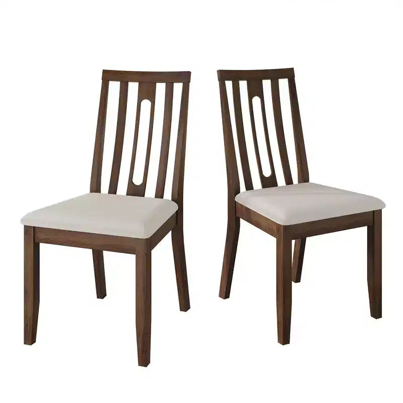 Sedia da pranzo in legno ChaletPosh con rivestimento grigio caldo (set da 2)