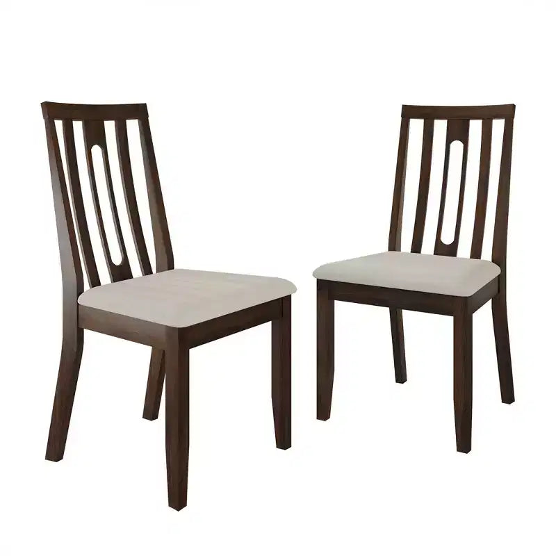 Sedia da pranzo in legno ChaletPosh con rivestimento grigio caldo (set da 2)