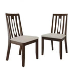 Sedia da pranzo in legno ChaletPosh con rivestimento grigio caldo (set da 2)