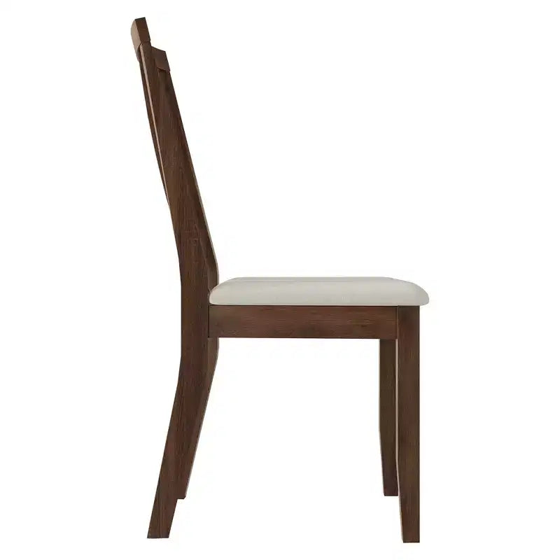 Sedia da pranzo in legno ChaletPosh con rivestimento grigio caldo (set da 2)