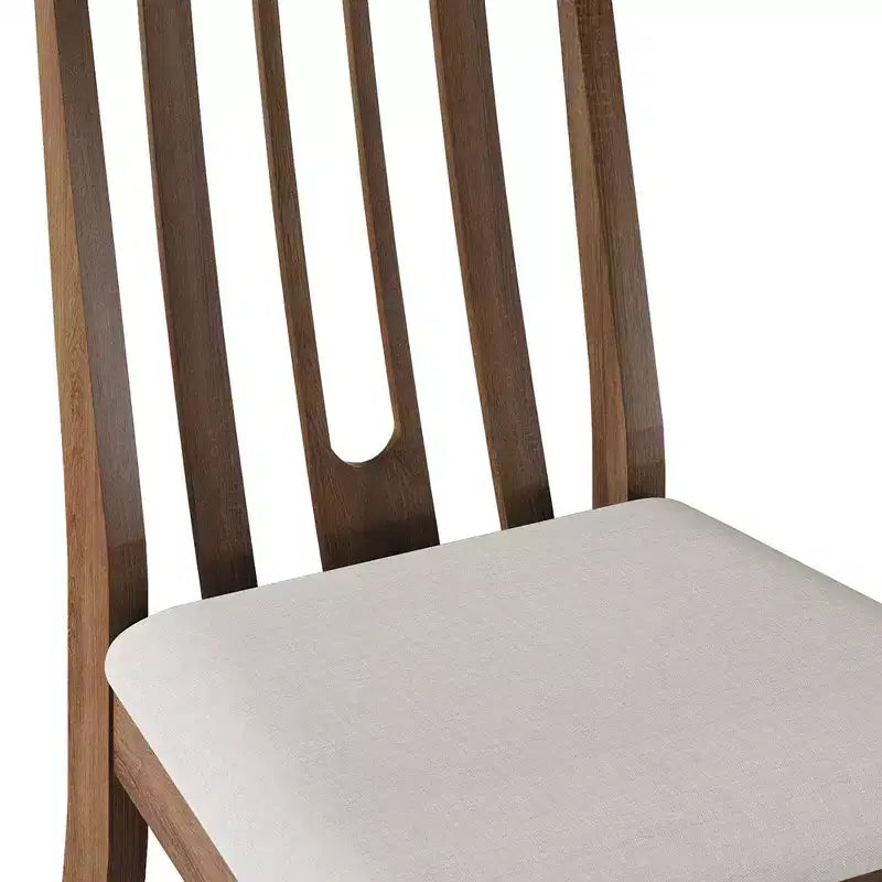 Sedia da pranzo in legno ChaletPosh con rivestimento grigio caldo (set da 2)