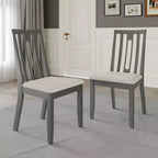 Sedia da pranzo in legno ChaletPosh con rivestimento grigio caldo (set da 2)