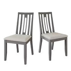 Sedia da pranzo in legno ChaletPosh con rivestimento grigio caldo (set da 2)