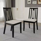 Sedia da pranzo in legno ChaletPosh con rivestimento grigio caldo (set da 2)