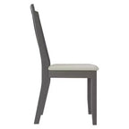 Sedia da pranzo in legno ChaletPosh con rivestimento grigio caldo (set da 2)